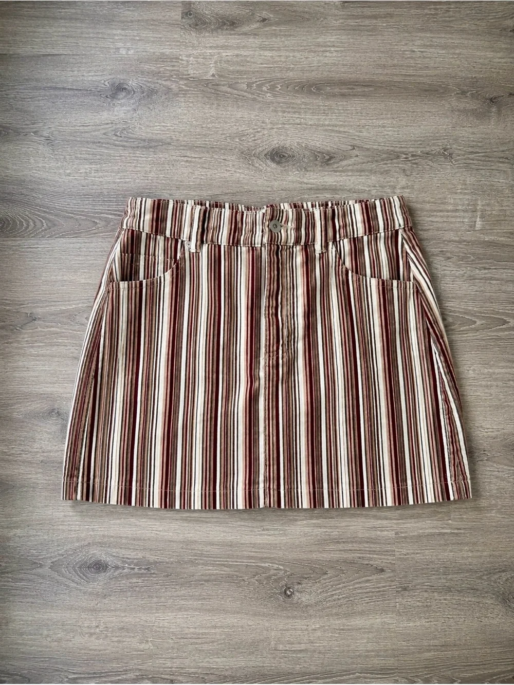 Forever 21 Corduroy Mini Skirt Small Striped Y2K Indie Retro